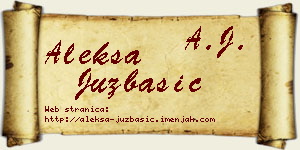 Aleksa Juzbašić vizit kartica
